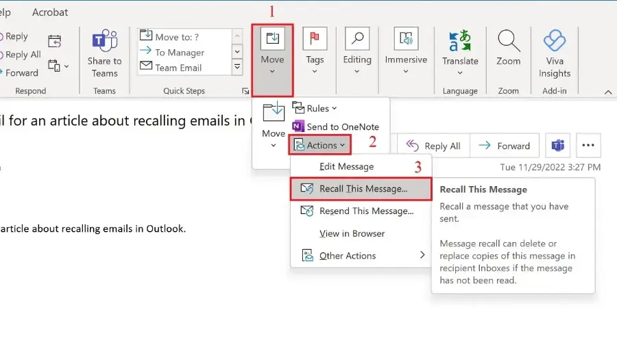 How Do You Recall an Email in Outlook