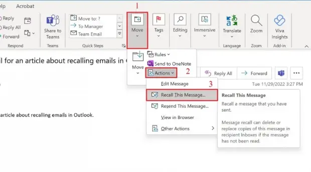 How Do You Recall an Email in Outlook