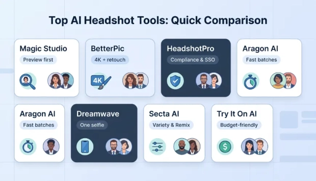 Top AI Tools for Generating Headshots: 5 Best Professional Headshot Generators Compared