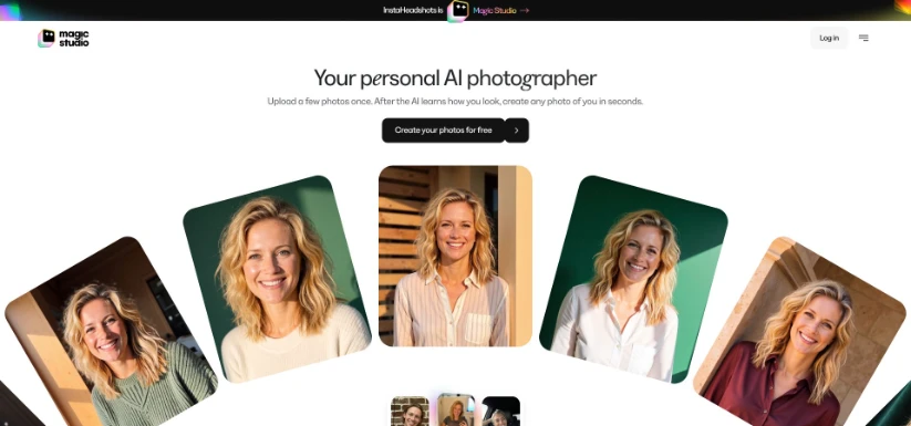 Magic Studio AI headshot gallery preview screenshot