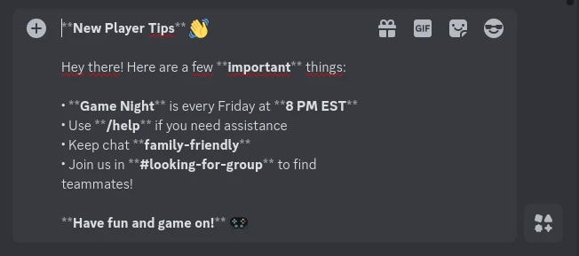 Best practices for using bold text in Discord